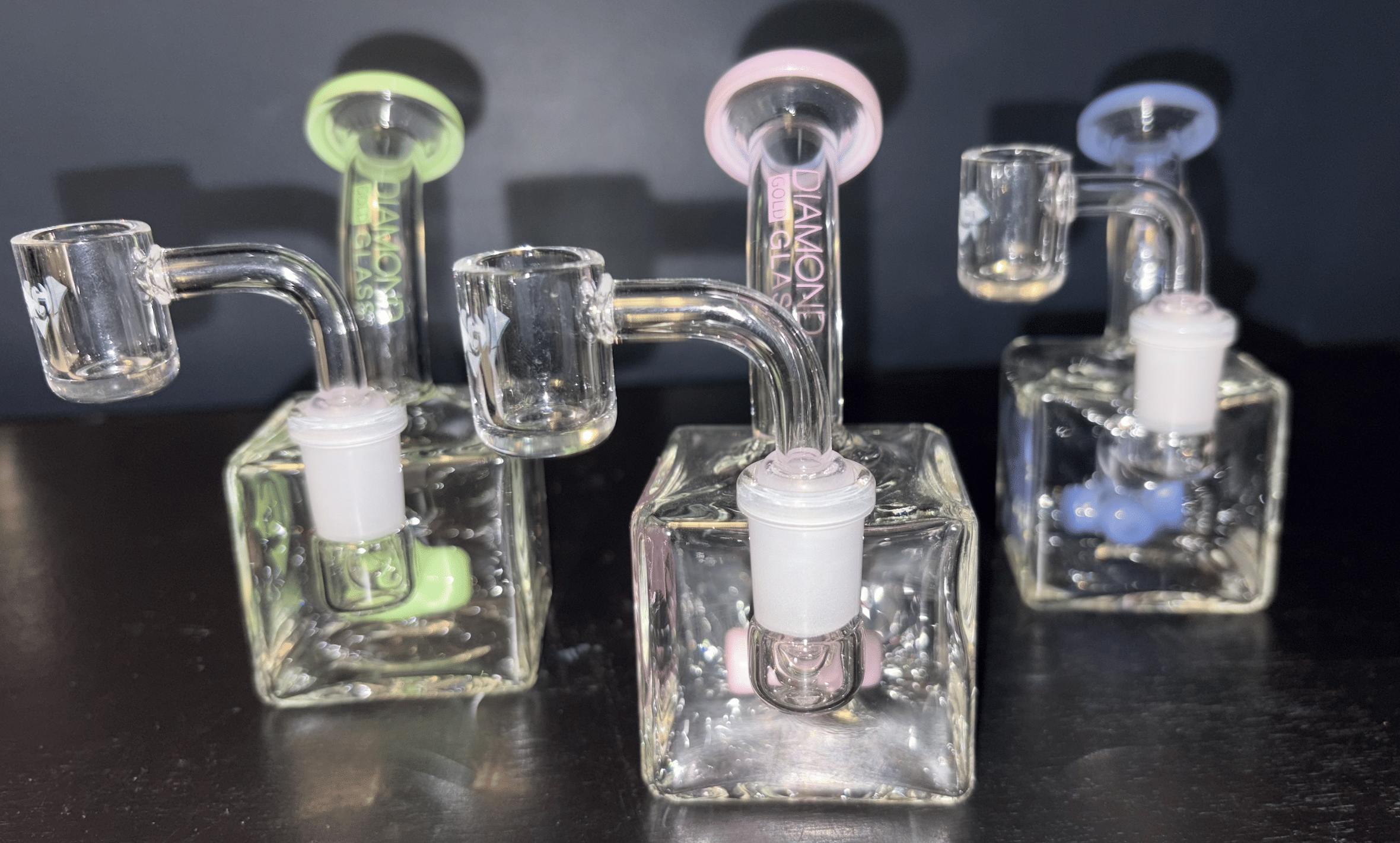 Diamond Gold Glass - Square Mini Dab Rig | Assorted Colors