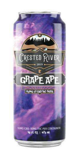 Crested River THC/CBD Beverage 10mg - Grape Ape - 16oz