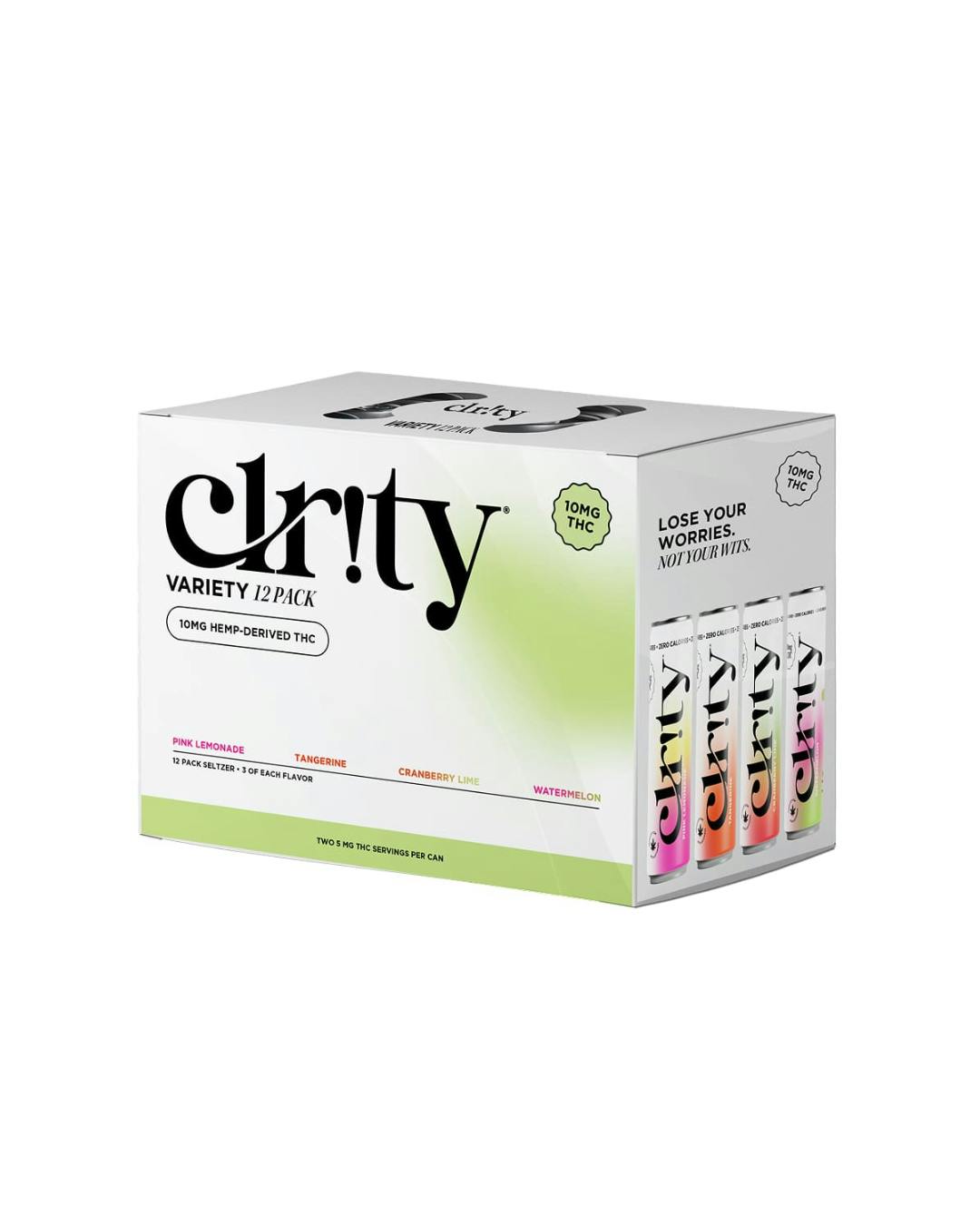 Clr!ty - Seltzer - 10mg - Variety Pack - 12 x 12oz