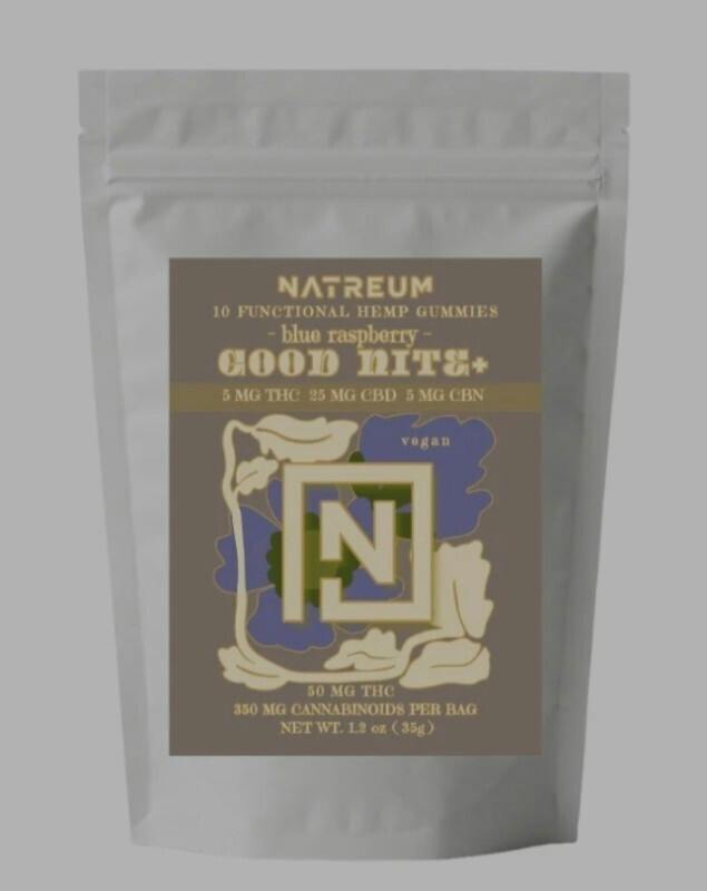 Natreum Good Night+ Gummies 5mg - Raspberry Indica - 10ct at MN THC Co - Dundas