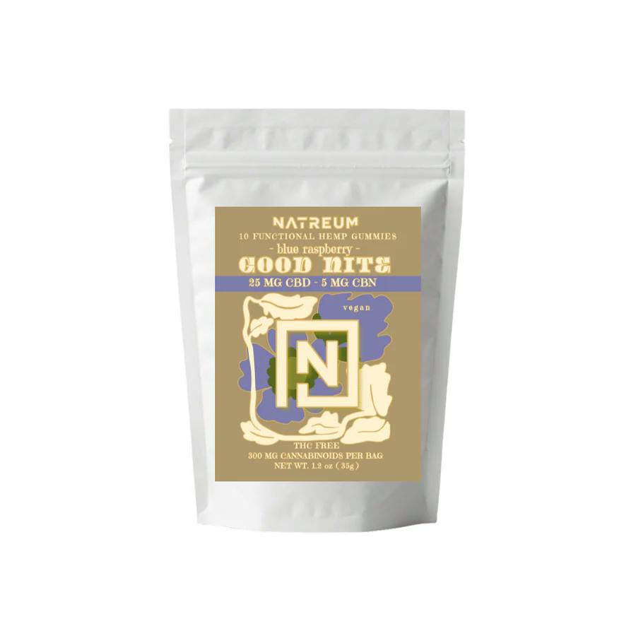 Natreum - Good Night CBD Gummies - Raspberry Indica - 30 CT