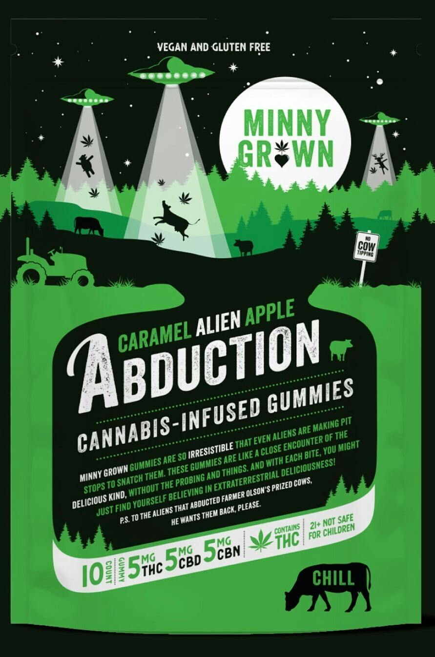 Minny Grown Sleep Gummies 5mg - Caramel Alien Apple Abduction - 10ct at MN THC Co - Dundas