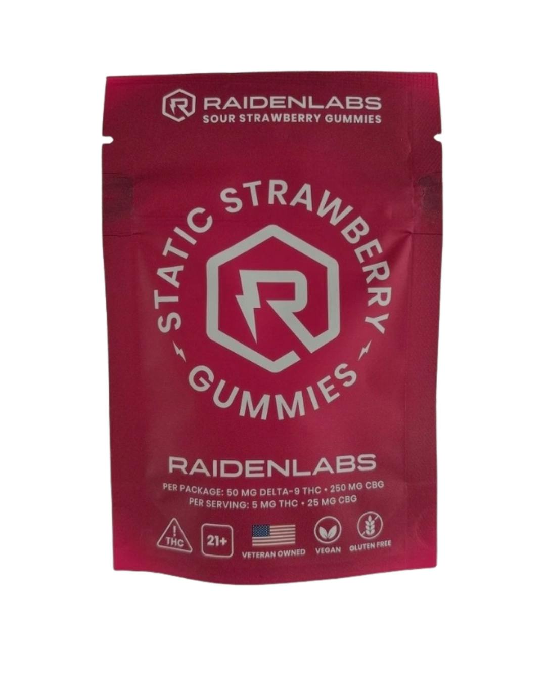Raiden Labs Gummies - Static Strawberry - 10mg - 5 CT