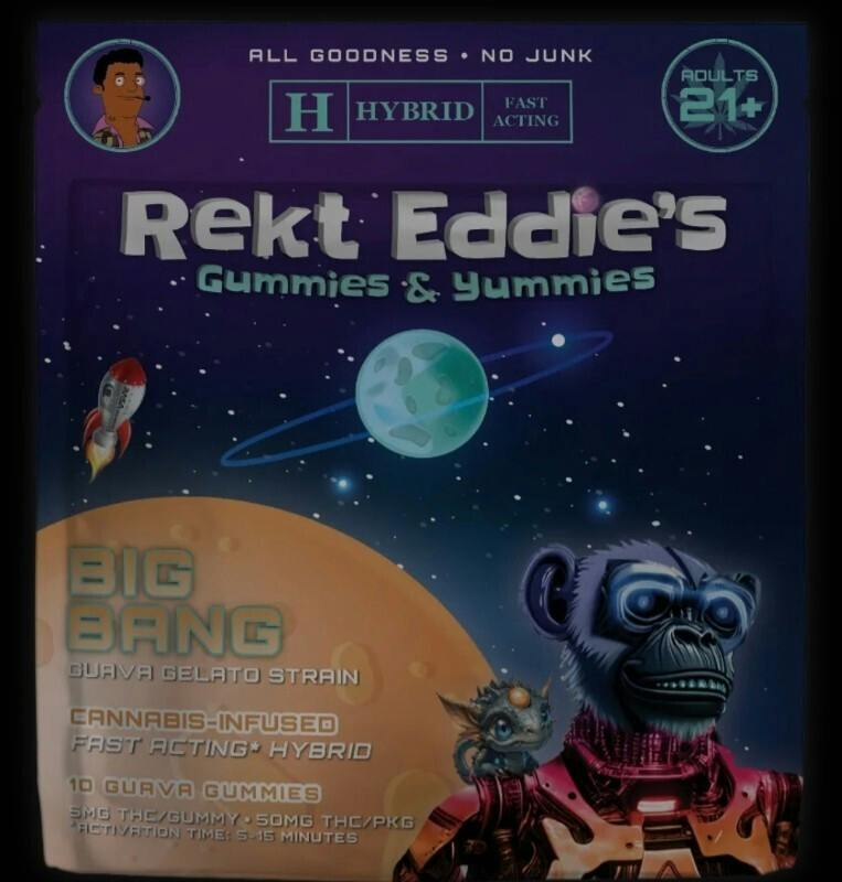 Rekt Eddie's Hybrid Gummies 5mg - Big Bang Guava Gelato - 10ct