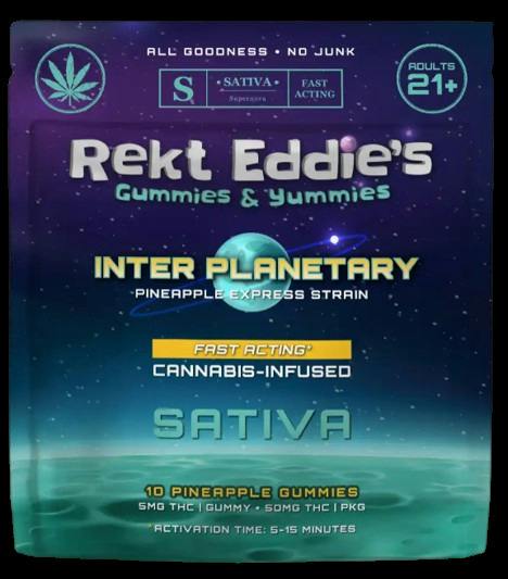 Rekt Eddie's Sativa Gummies 5mg - Interplanetary Pineapple Express - 10ct