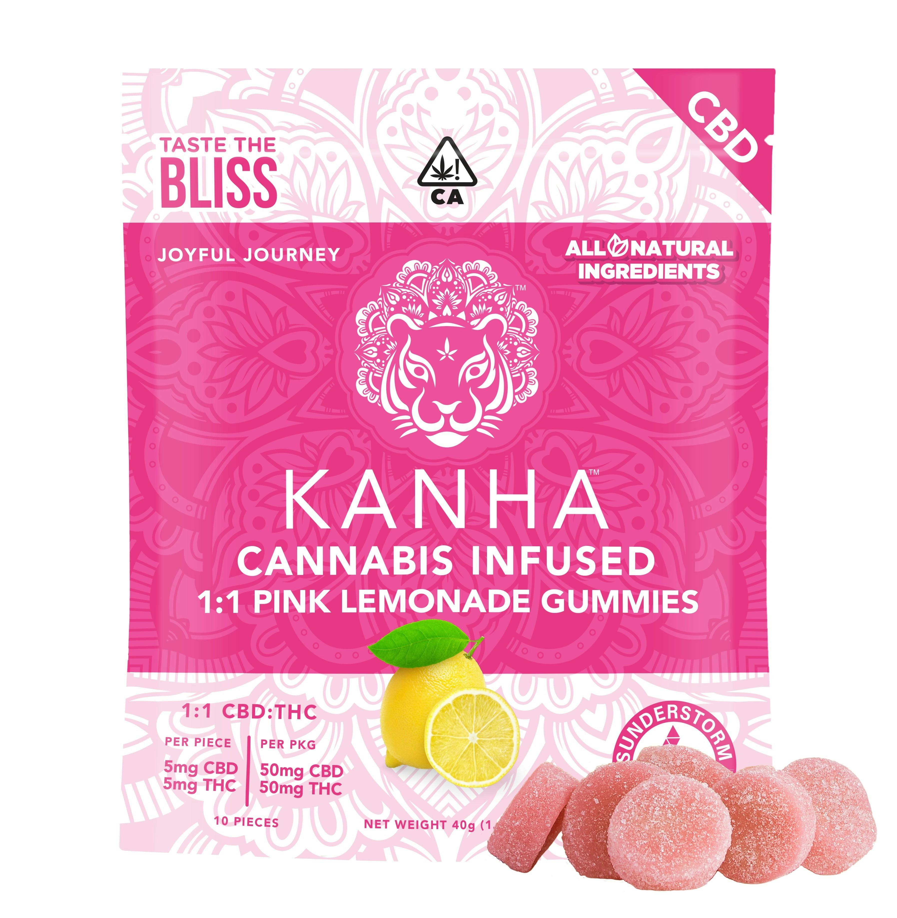 Pink Lemonade - 200MG 1:1 CBD:THC FX Gummies [H]