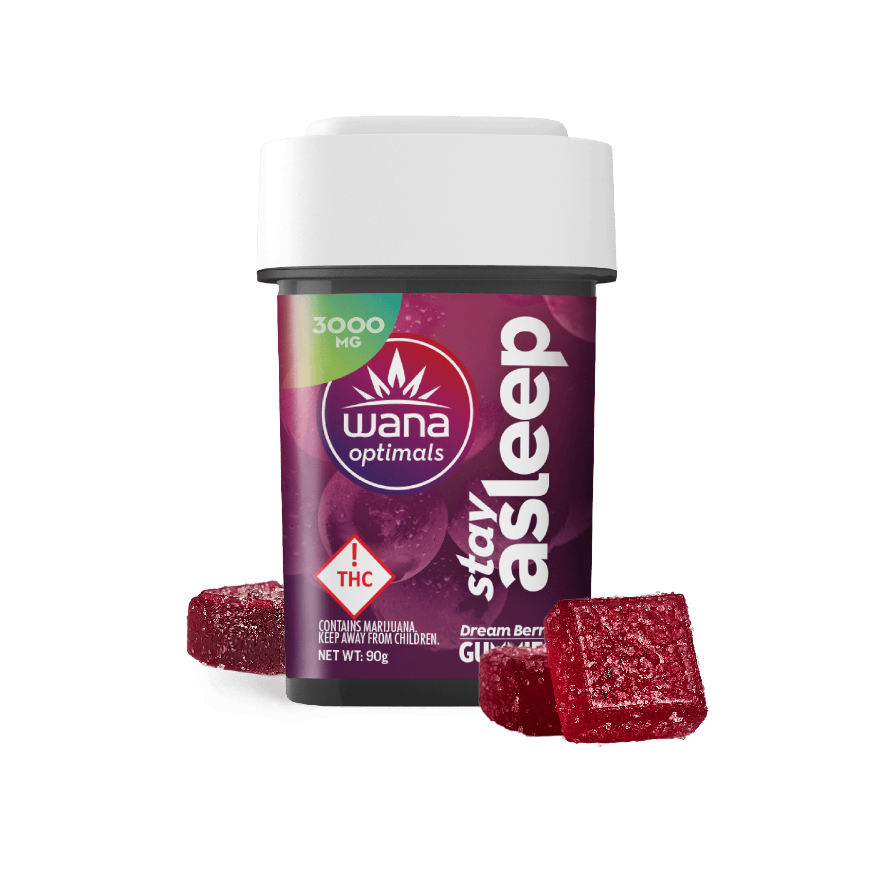 Wana Gummies 1000mg - Optimals Stay Asleep Dream Berry 1:1:1