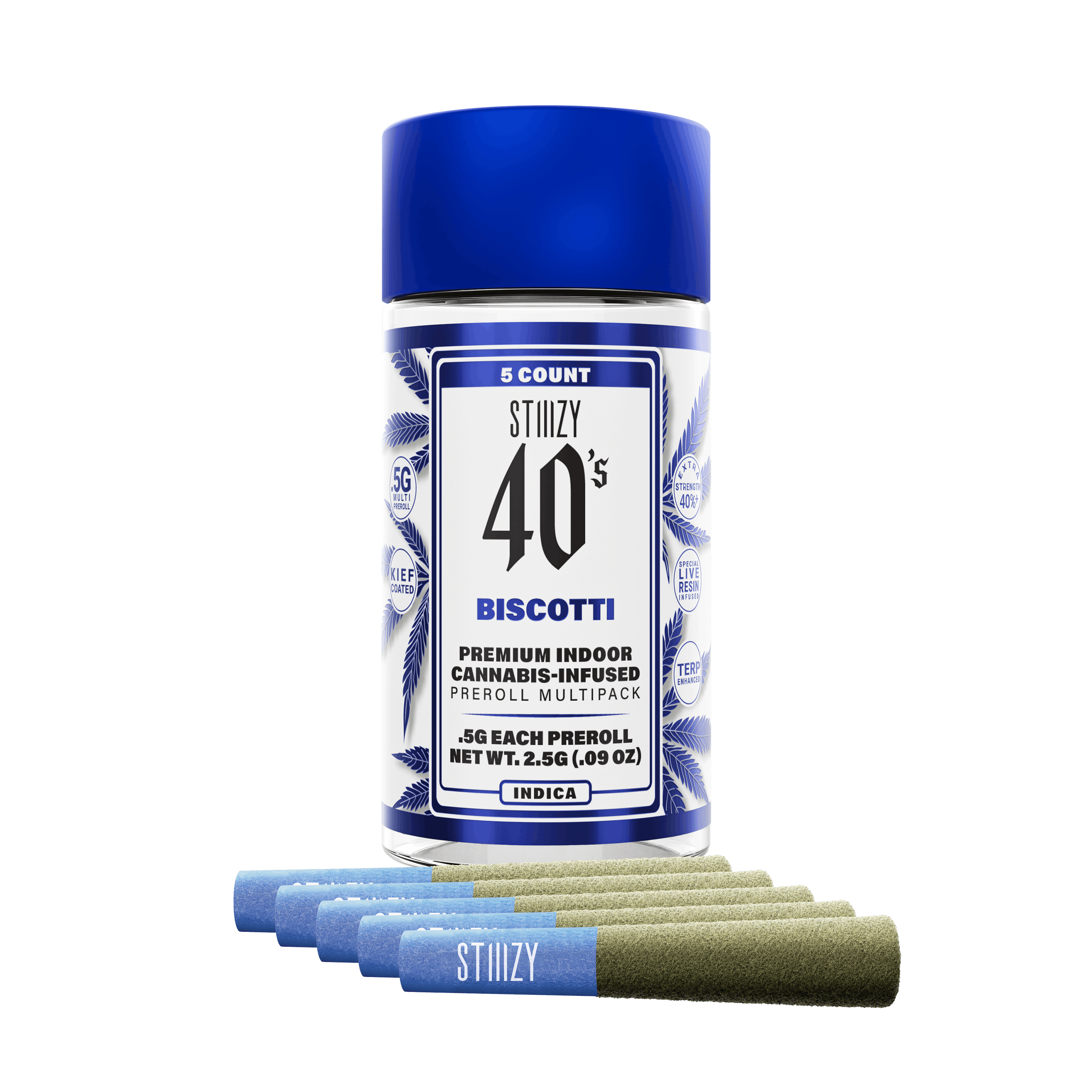 5-PACK PREMIUM INDOOR INFUSED PRE-ROLLS - SKYWALKER OG - INDICA, THC 41.17%, 2.5G