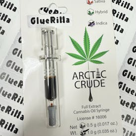 Arctic Crude 1g Gluerilla Full Extract Cannabis Oil Syringe, Indica