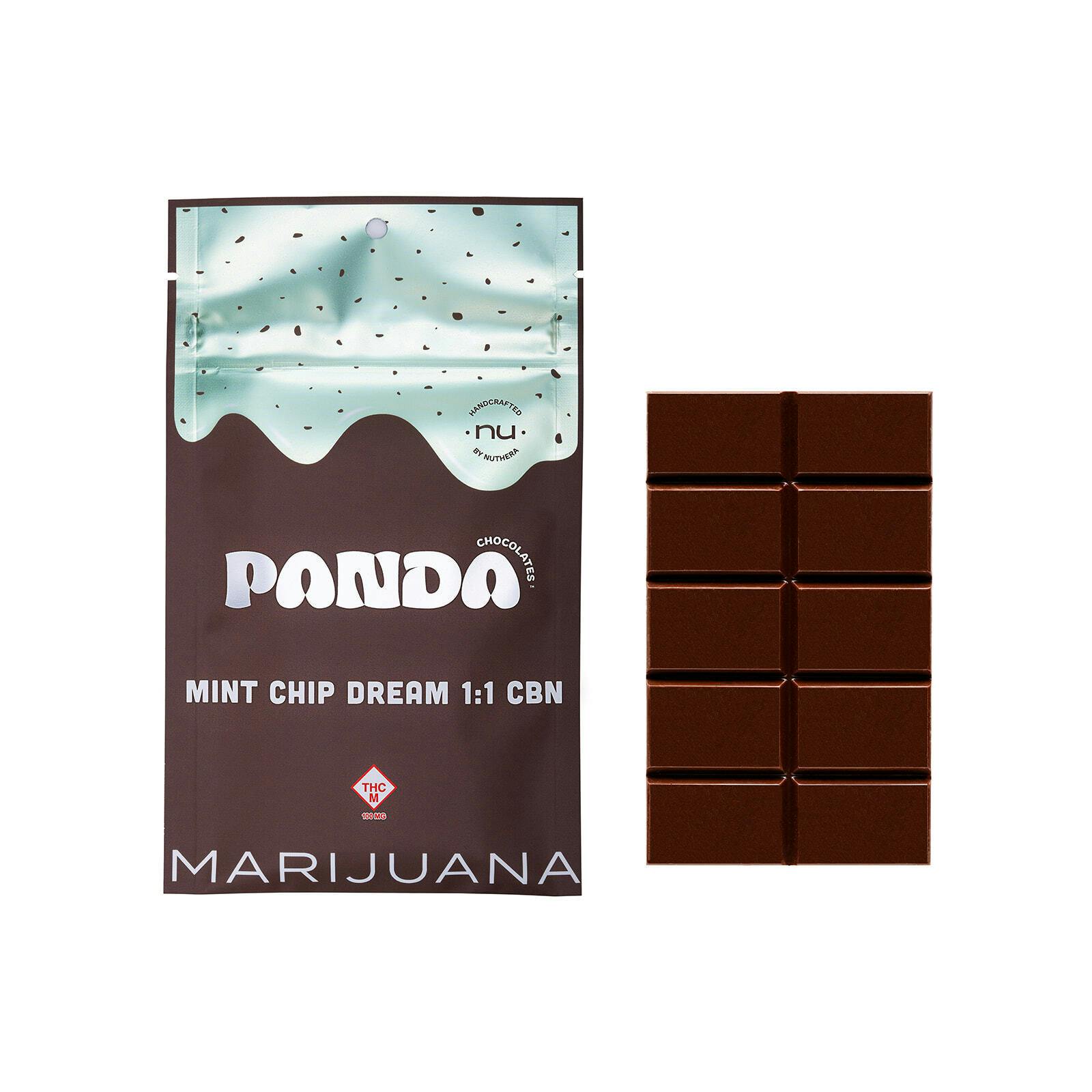 Panda: Chocolate | Mint Chip Dream 1:1 | 100mg THC : 100mg CBN | 10pk
