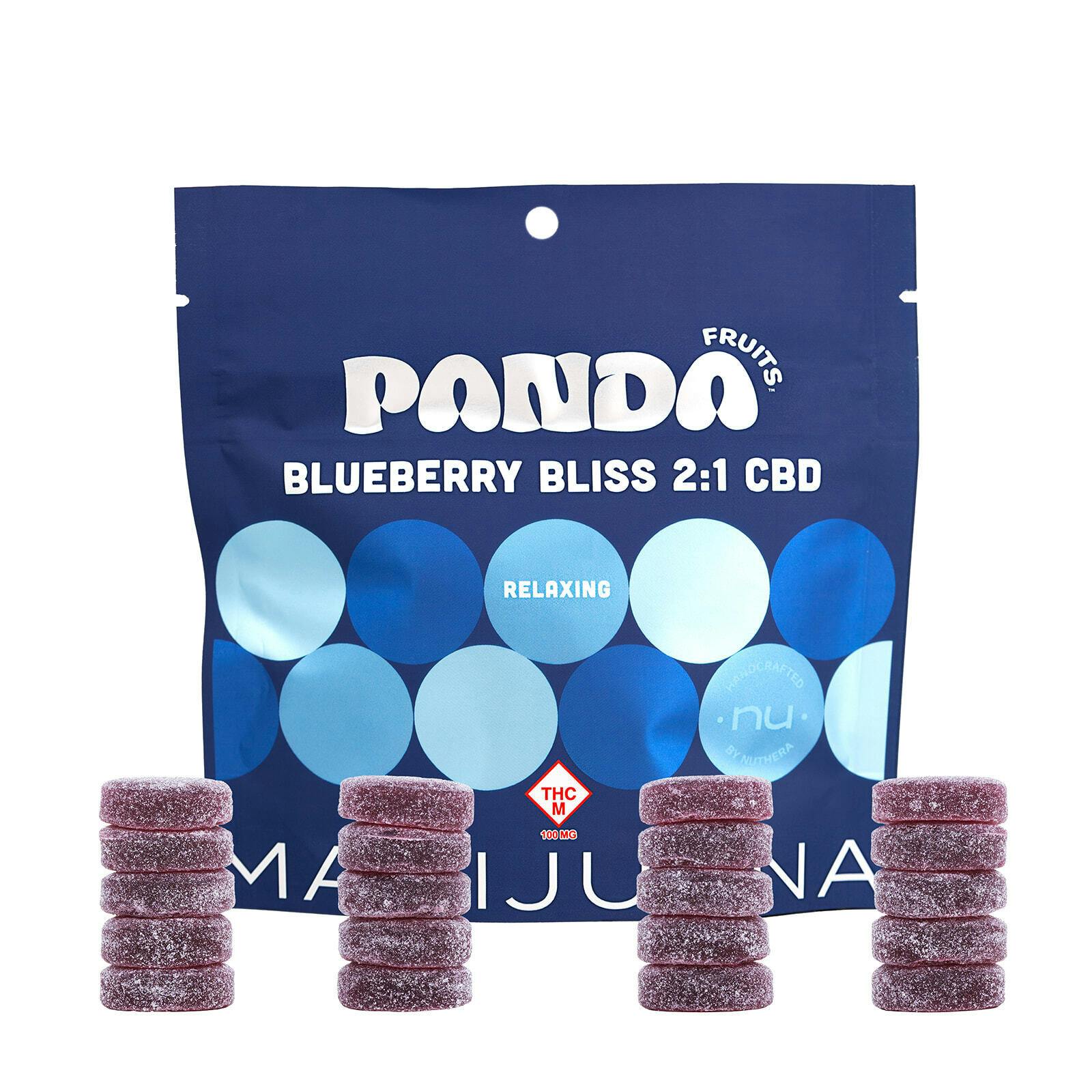 Blueberry Bliss 2:1 CBD:THC Gummies (100mg)
