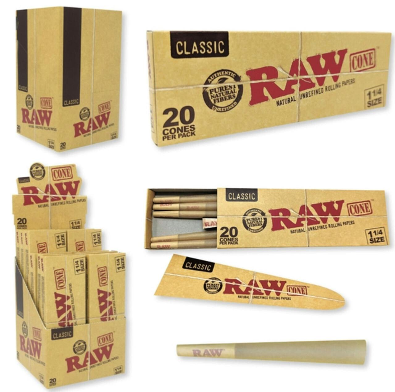 Papers | RAW Classic Pre-Roll Cone 20pk (1 1/4") at Bud City NJ