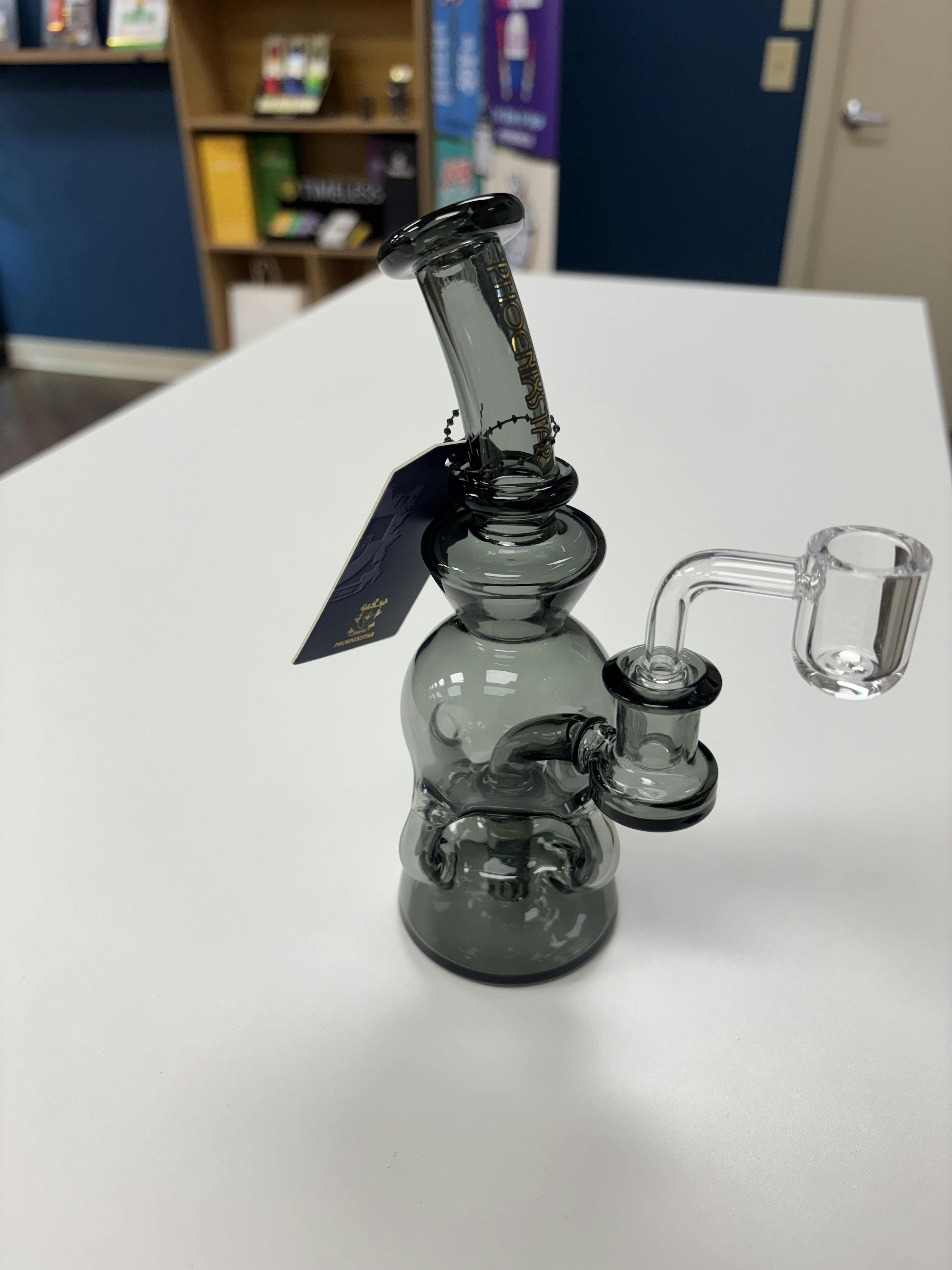 Glass | Phoenix Star 7.5" Ball 4 Arm Recycler | Black