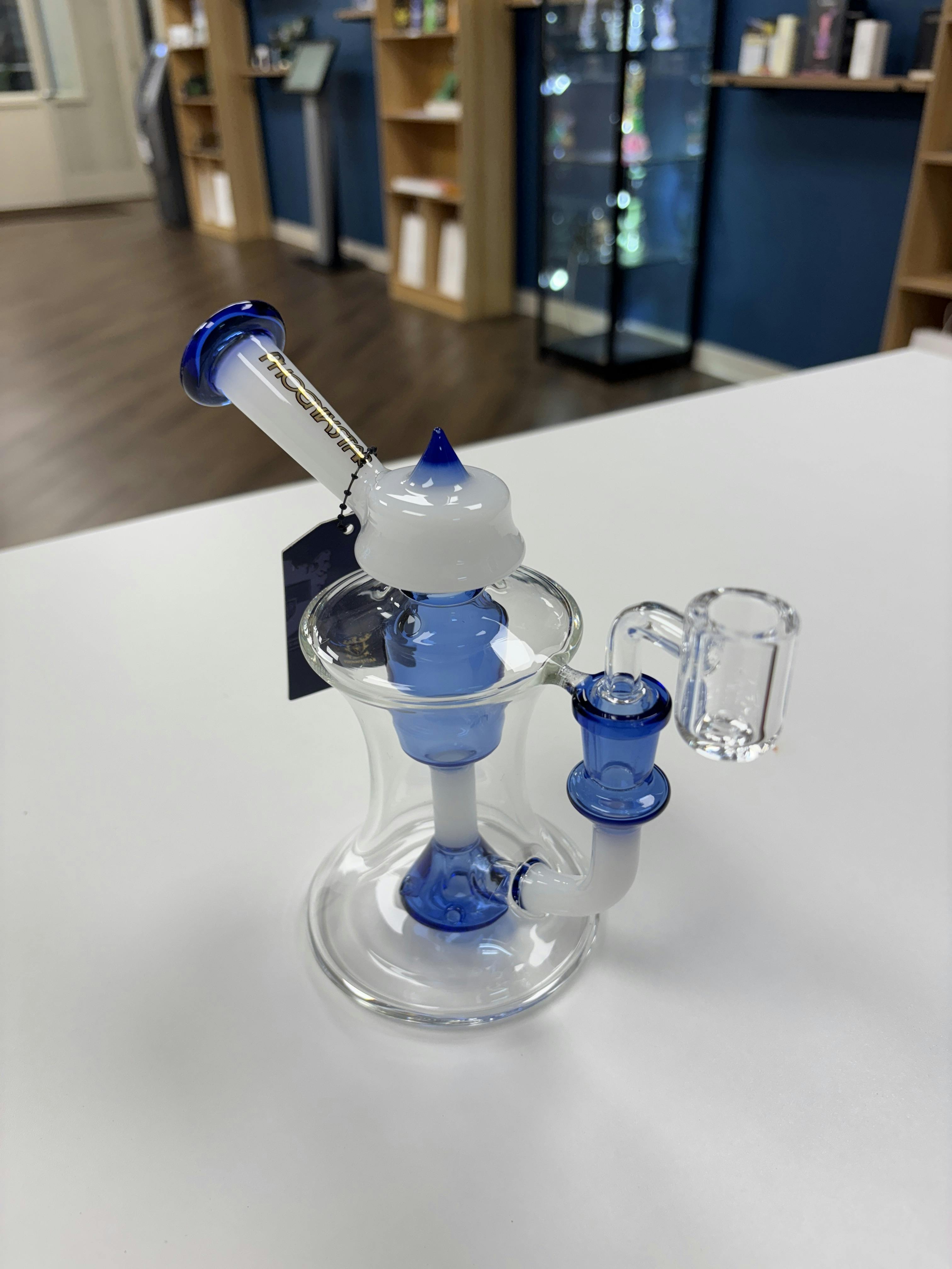 Glass | Phoenix Star 7" Showerhead Perc | Blue/White