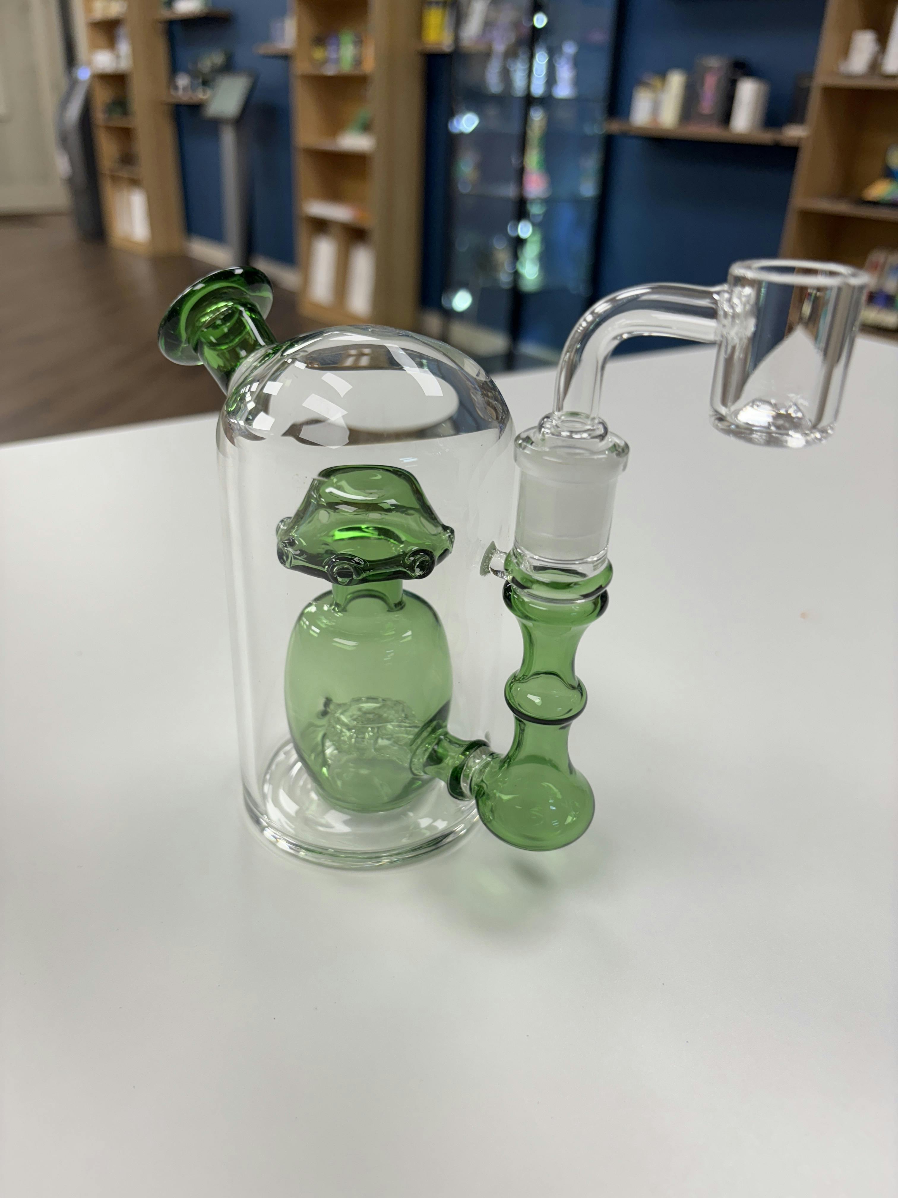 Glass | Phoenix Star 6" Dab Rig Showerhead | Green