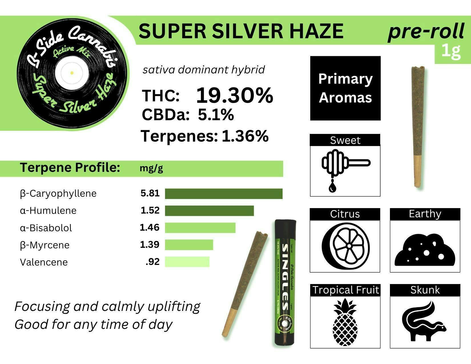 B-Side Super Silver Haze 1G | Sativa