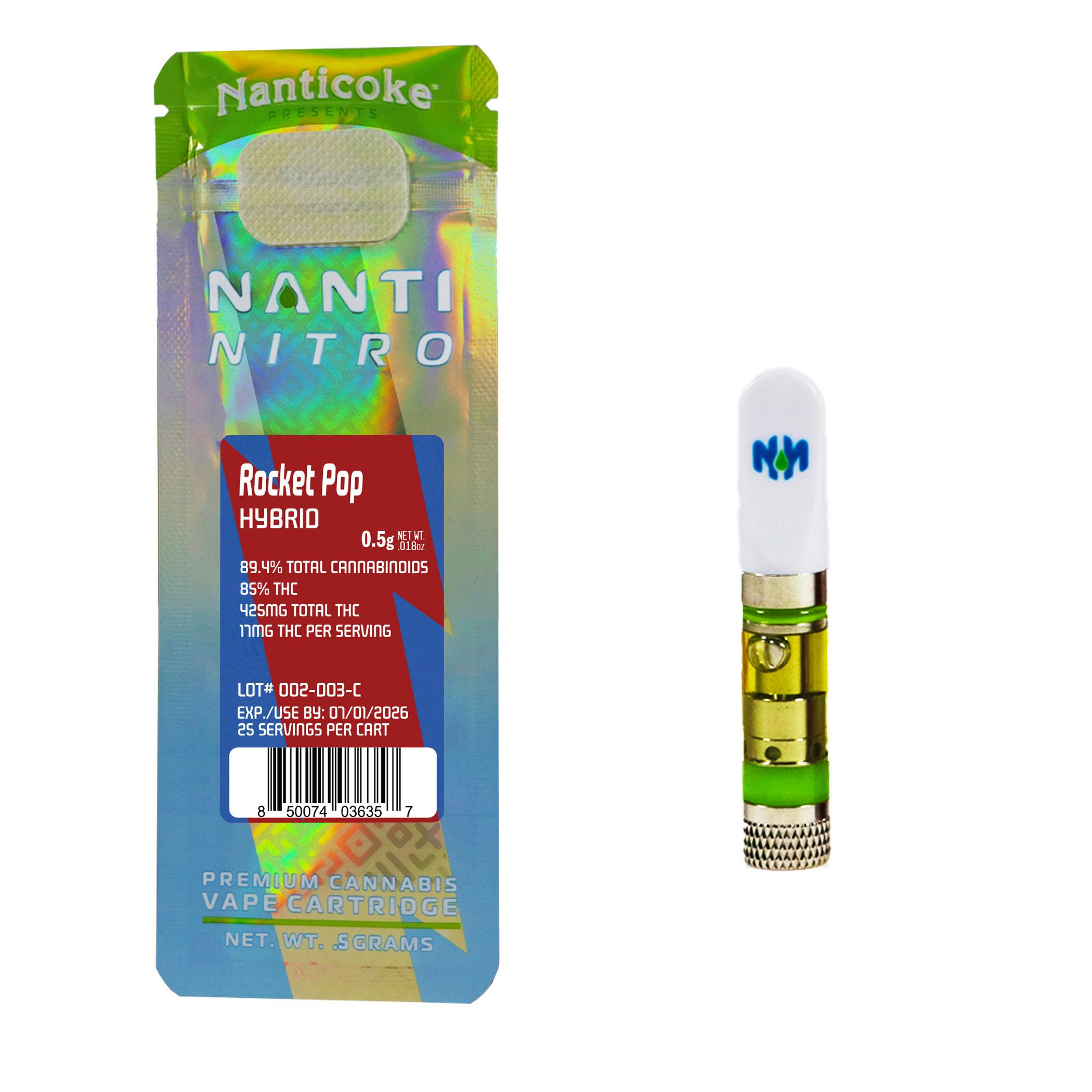 Nanti Nitro - Rocket Pop .5g Cart | Balanced Hybrid | 87% THC