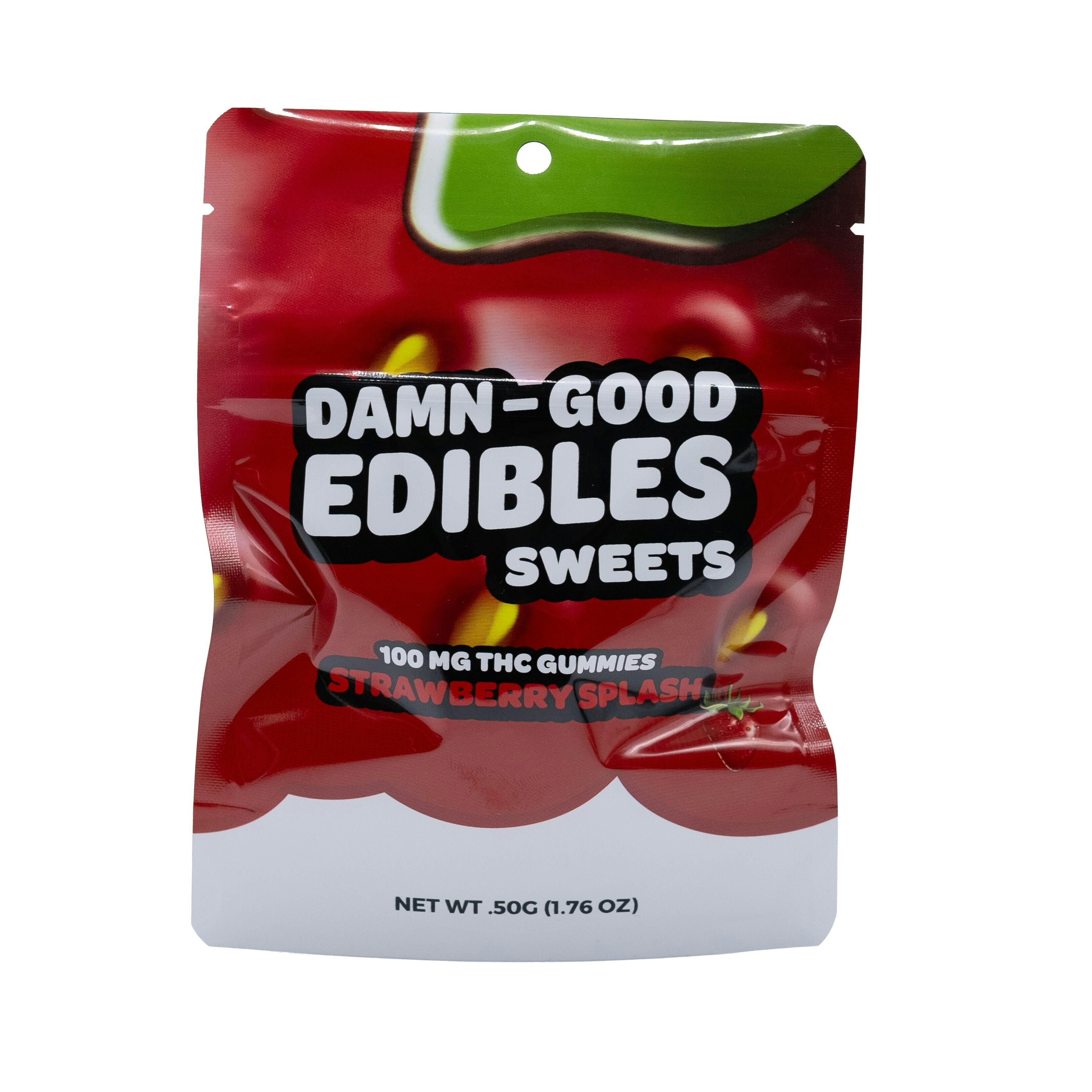 Damn Good Edibles Sweet Gummies 100 MG Strawberry Splash 10pk