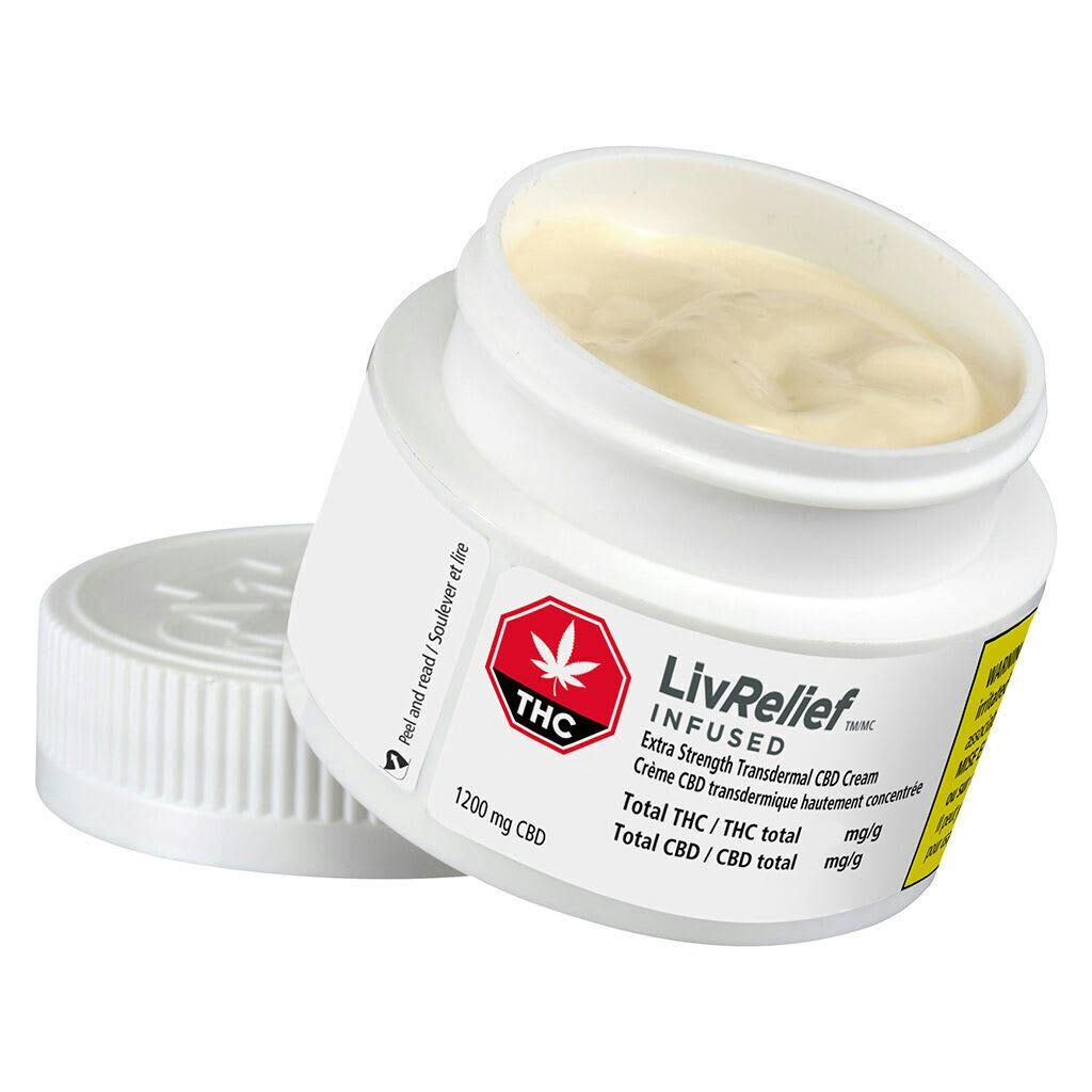 LivRelief Infused | CBD 1200 Extra Strength Transdermal Cream | 120mg