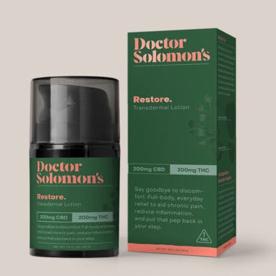 Dr. Solomon's Transdermal Lotion 400mg - Restore (1:1 CBD:THC) at MASS GROWN