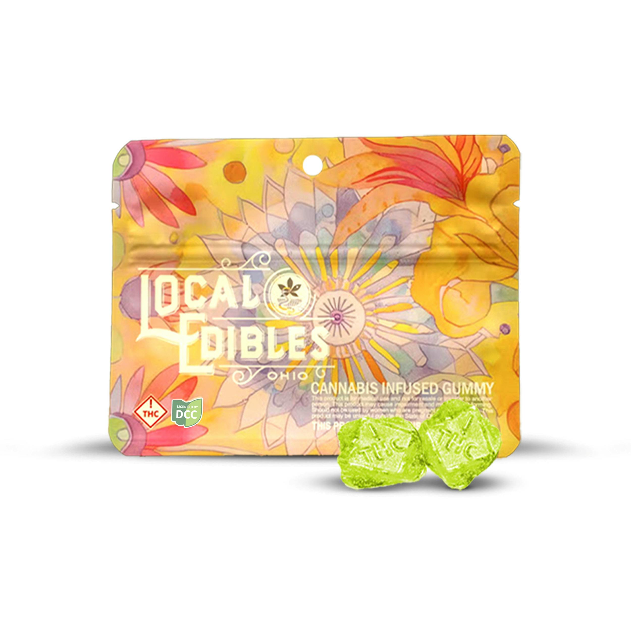 Local Edibles | Sour Green Apple 10pc | 550mg Gummies