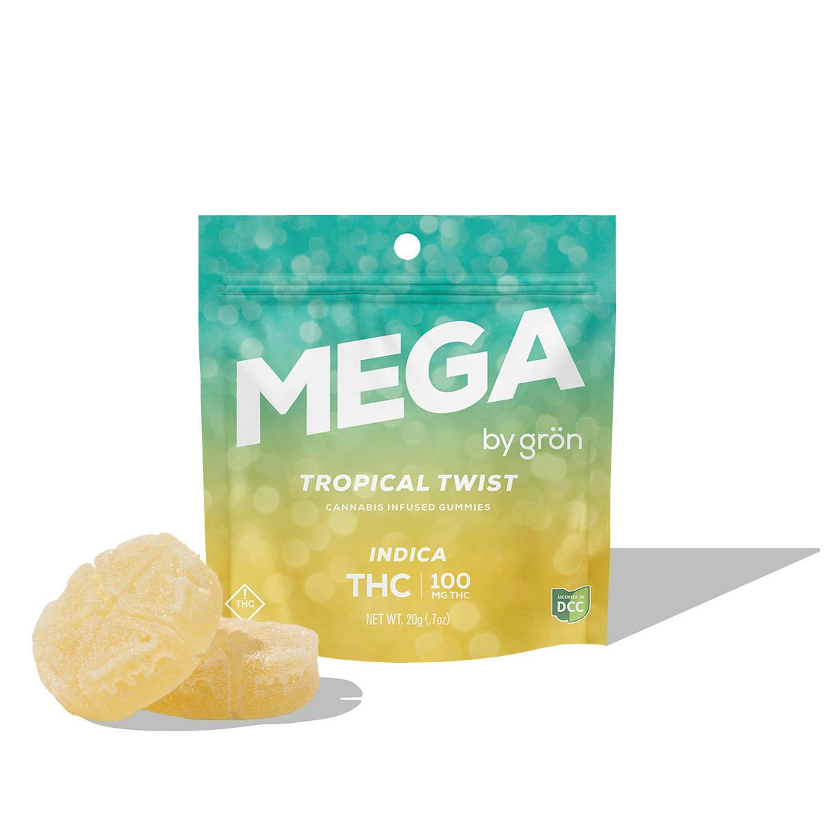 GRÖN | Tropical Twist 2pc | 100mg Mega Gummie Pearl