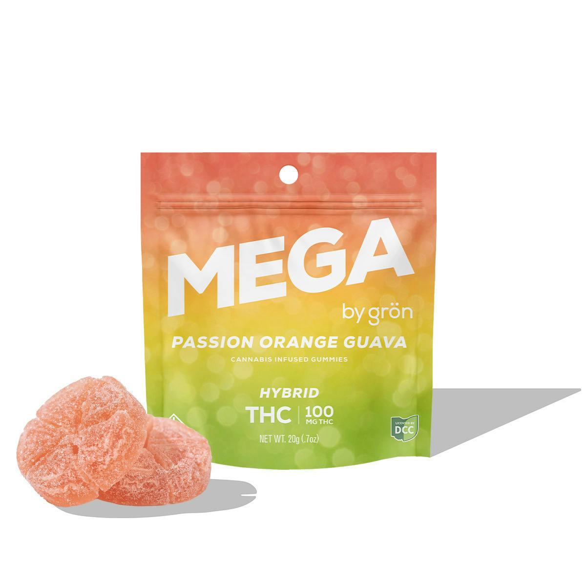GRÖN | Passion Orange Guava 2pc | 100mg Mega Gummie Pearl