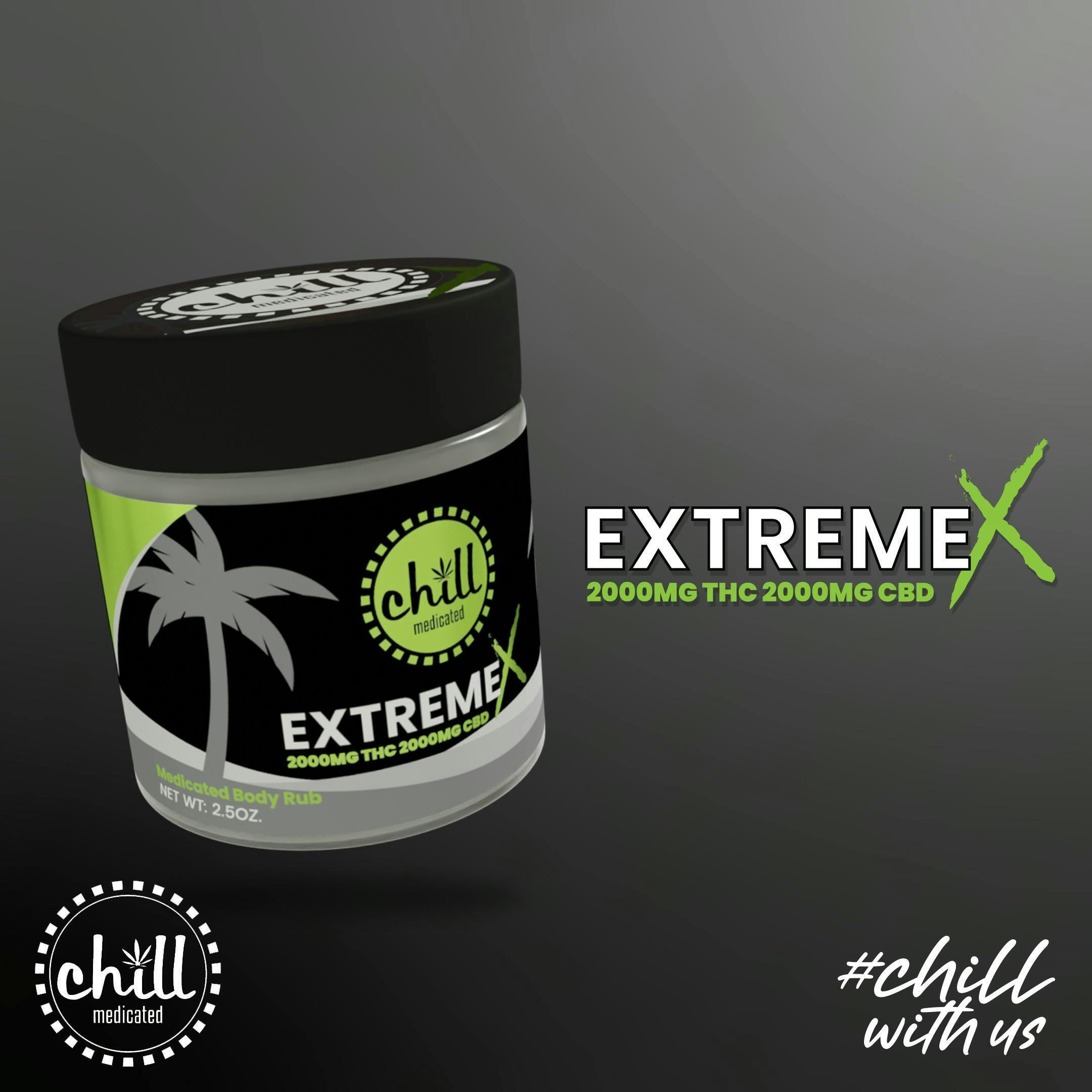 Chill - 2000mg THC:2000mg CBD Topical Body Rub - Extreme X
