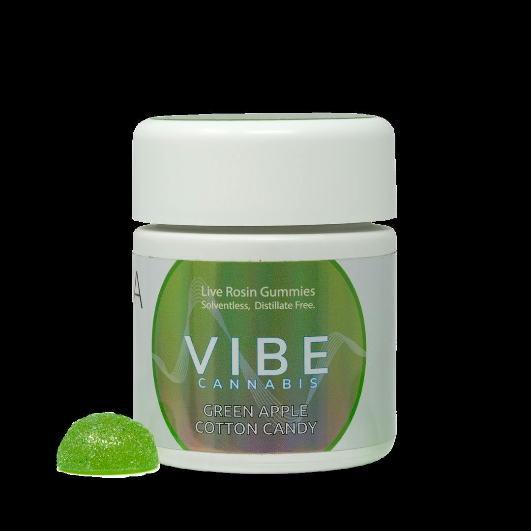 Green Apple Cotton Candy Solventless Gummies