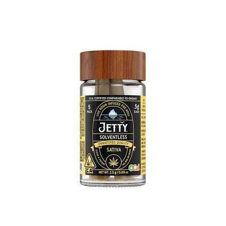 Jetty - Sour Strawberry x Strawberry Cough (S) - OCal Solventless Rosin 2.5g - 5pk Prerolls
