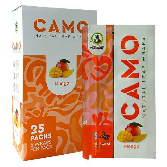 Camo Natural Leaf Wraps 5pk Mango