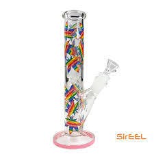 10" Leafy Rainbow Bong with Bowl