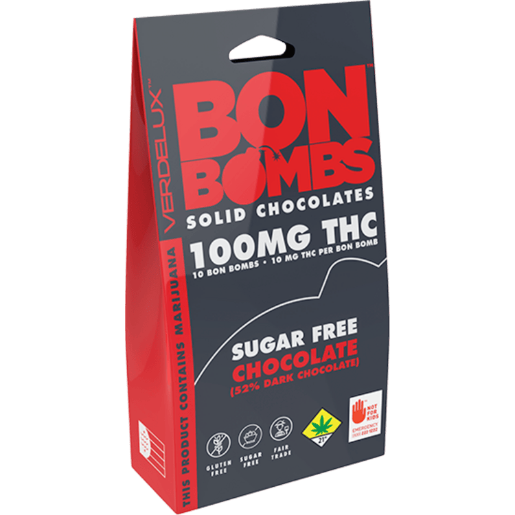 Bon Bombs Sugar Free Dark Chocolate 100mg 10pk Indica