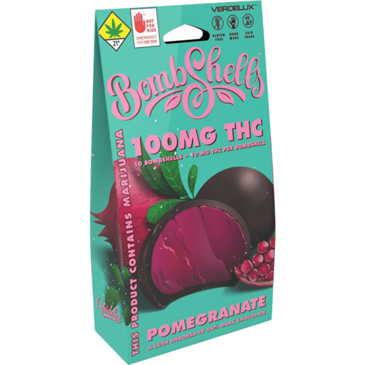 Bombshells Dark Chocolate Pomegranate Lush 100mg 10pk Sativa