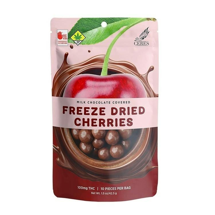 Ceres Milk Chocolate Covered Freeze Dried Cherries 10pk 100mg S