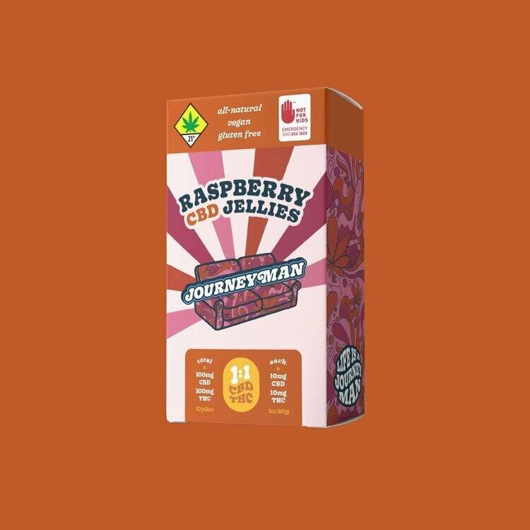 Journeyman CBD Jellies Raspberry 1:1 10pk