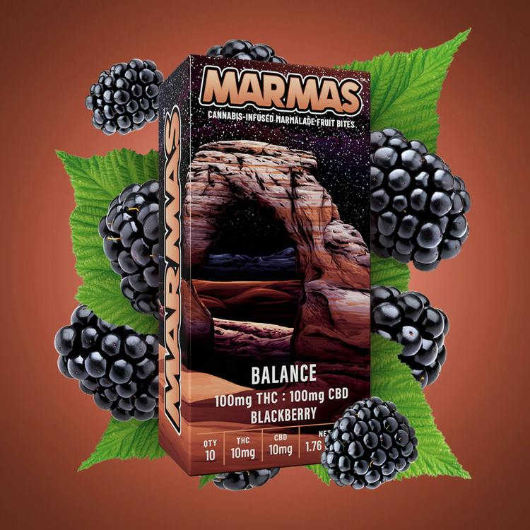 Marmas Fruit Chews Blackberry 100mg 10pk 1:1 CBD