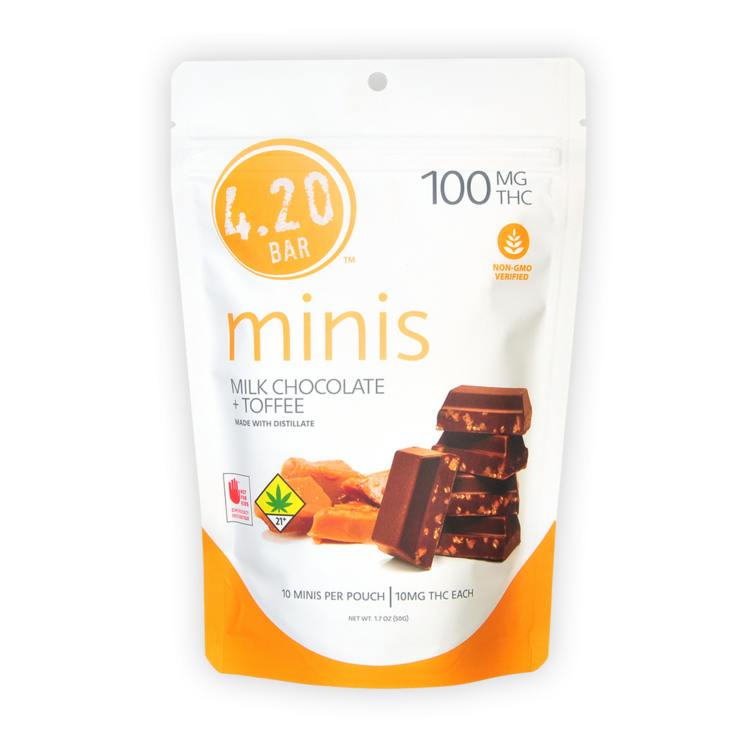 4.20Bar Minis Milk Chocolate + Toffee 100mg 10pk