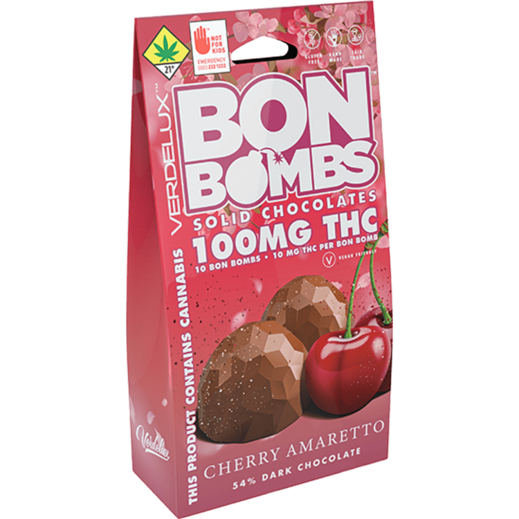 Bon Bombs Cherry Amaretto Dark Chocolate 100mg 10pk Sativa