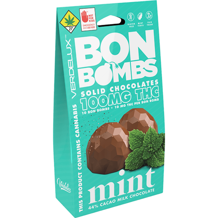 Bon Bombs Mint Milk Chocolate 100mg 10pk Sativa