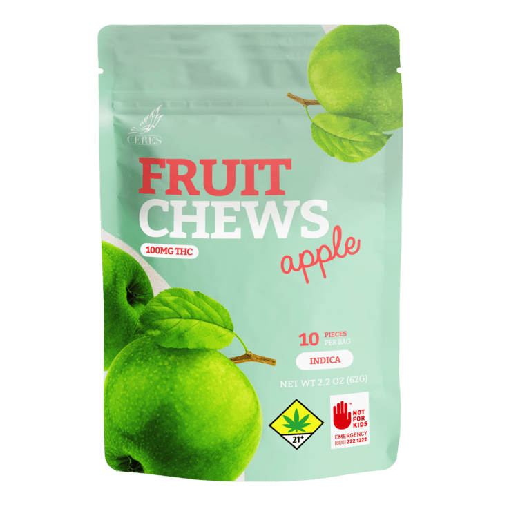 Ceres Fruit Chews Sour Apple 100mg 10pk I