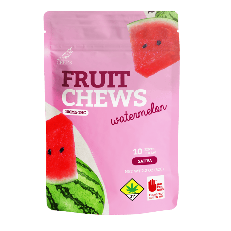 Ceres Fruit Chews Watermelon 100mg 10pk S