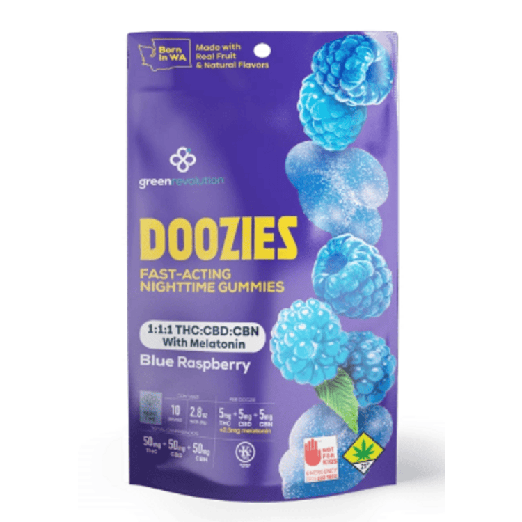 Doozies Gummies Blue Raspberry w/ Melatonin CBN 1:1:1 10pk