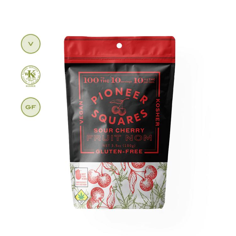 Pioneer Squares Fruit Noms Sour Cherry 100mg 10pk (Mixed Strains)