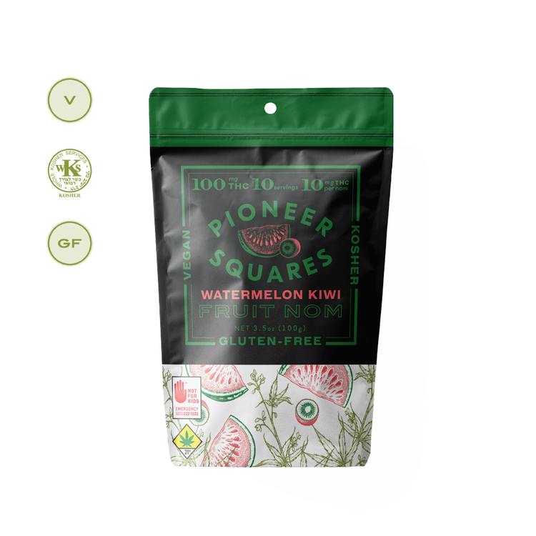 Pioneer Squares Fruit Noms Watermelon Kiwi 100mg 10pk (Mixed Strains)
