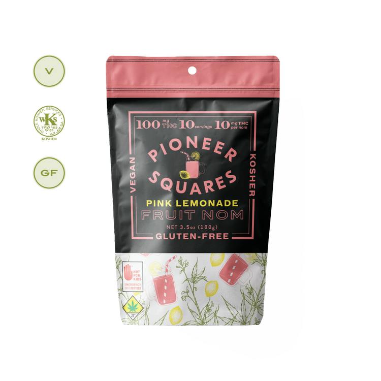 Pioneer Squares Fruit Noms Pink Lemonade 100mg 10pk (Mixed Strains)