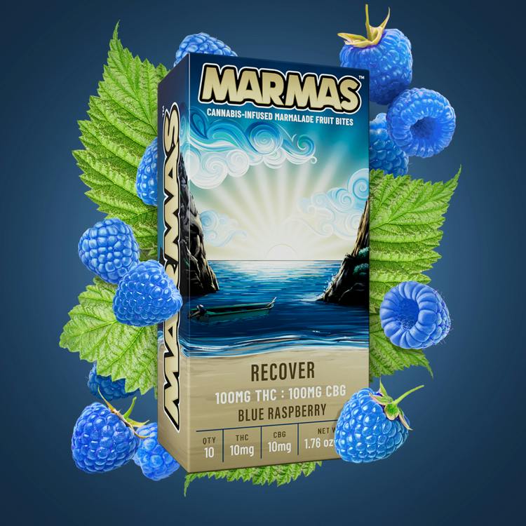 Marmas Fruit Chews Blue Raspberry CBG 1:1 10pk