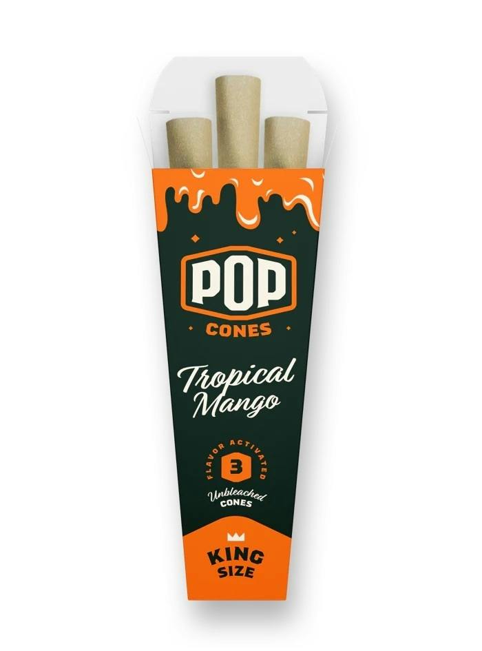 Pop Cones - Tropical Mango King Size Pre-Rolled Cones - 3 pack