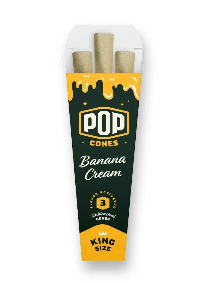 Pop Cones - Banana Cream King Size Pre-Rolled Cones - 3 pack