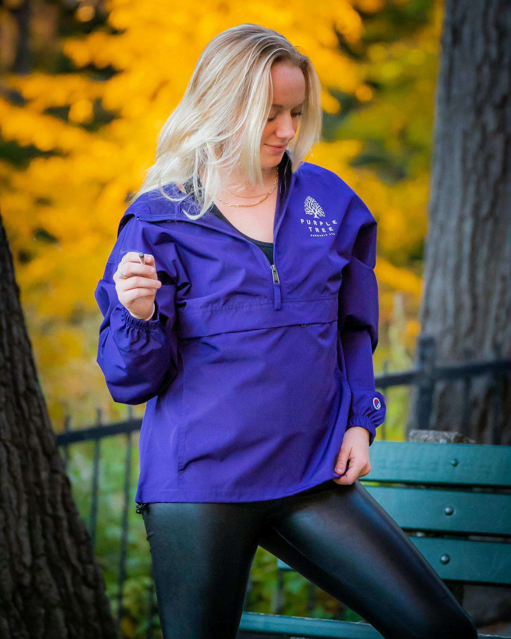 Purple Tree Pull Over Champion Jacket - Large